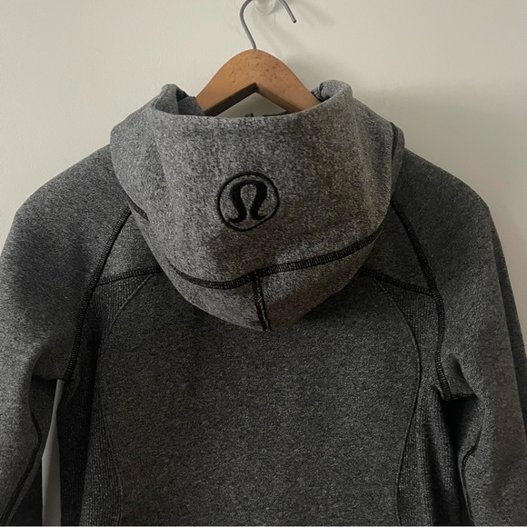 Lululemon Scuba Hoodie Heathered Speckled Black Size 4 - Picture 4 of 9